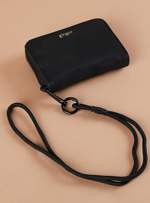 GINGER Striped Zip-Around Wallet