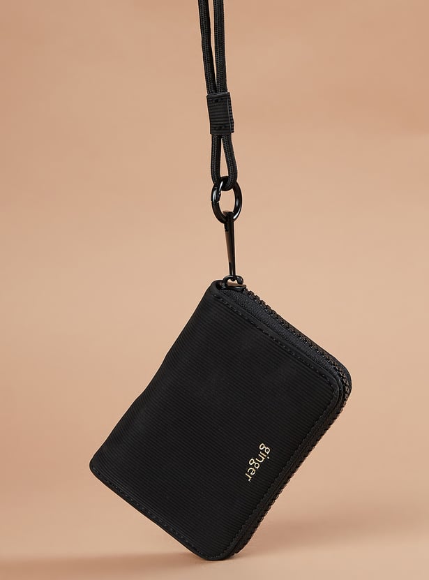 GINGER Striped Zip-Around Wallet