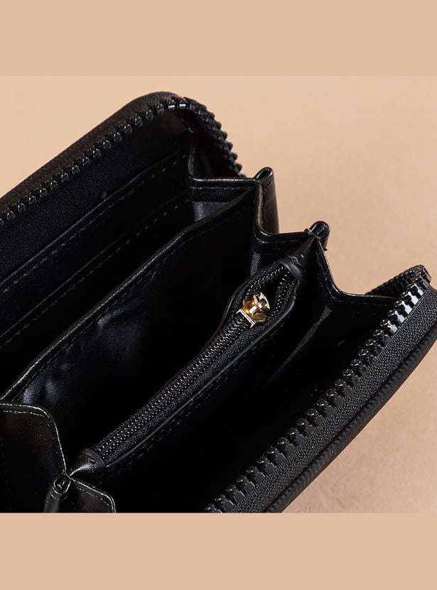 GINGER Striped Zip-Around Wallet