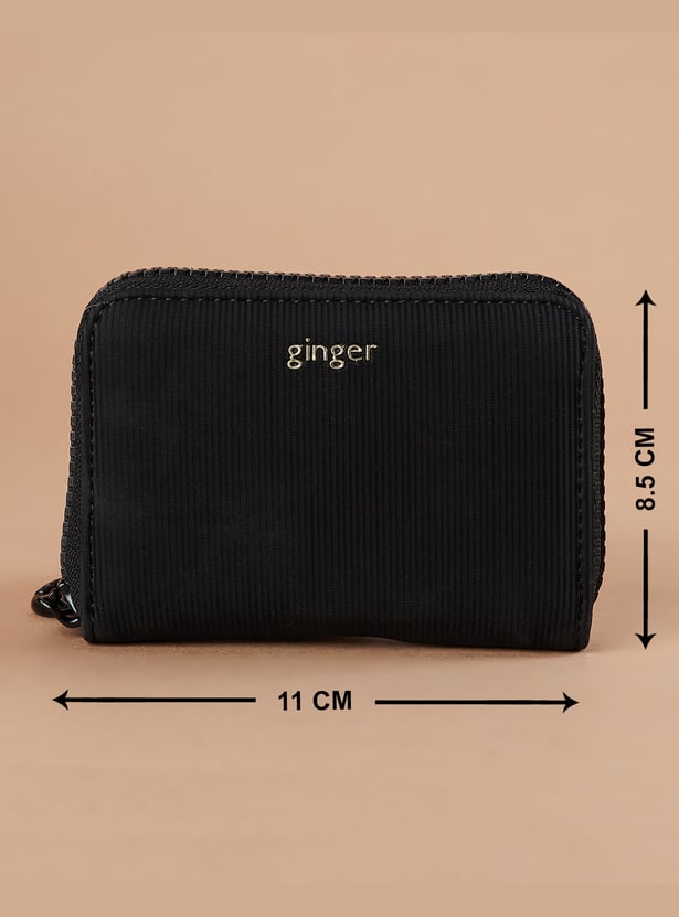 GINGER Striped Zip-Around Wallet