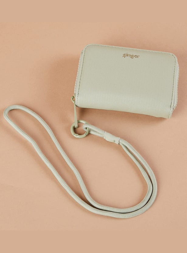 GINGER Striped Zip-Around Wallet