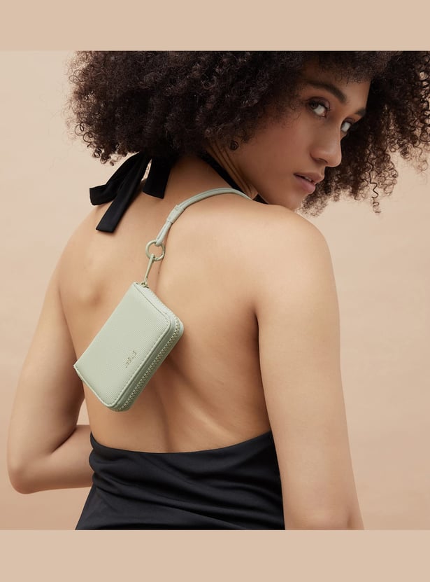 GINGER Striped Zip-Around Wallet