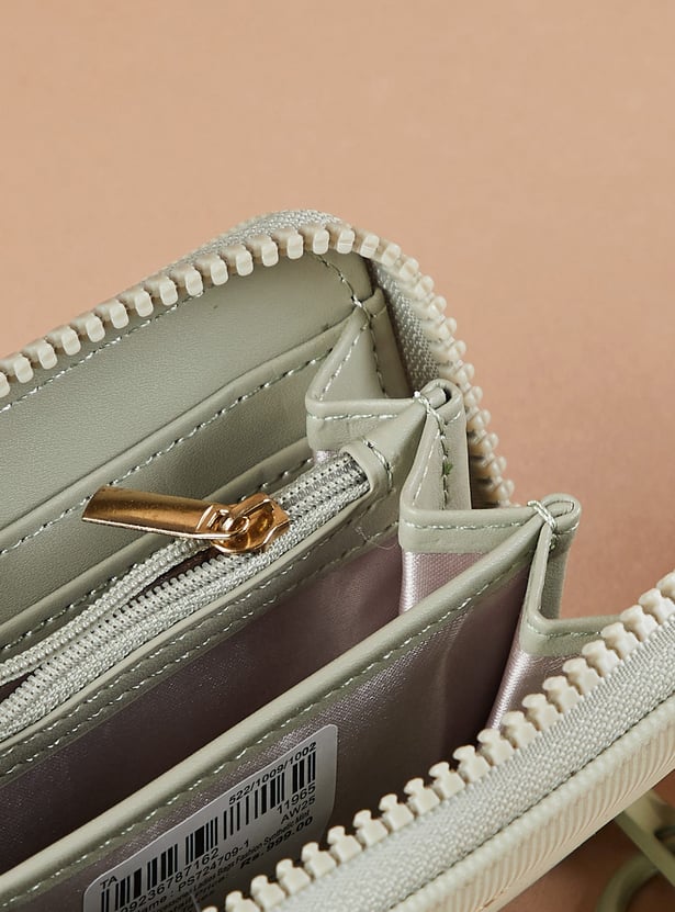 GINGER Striped Zip-Around Wallet