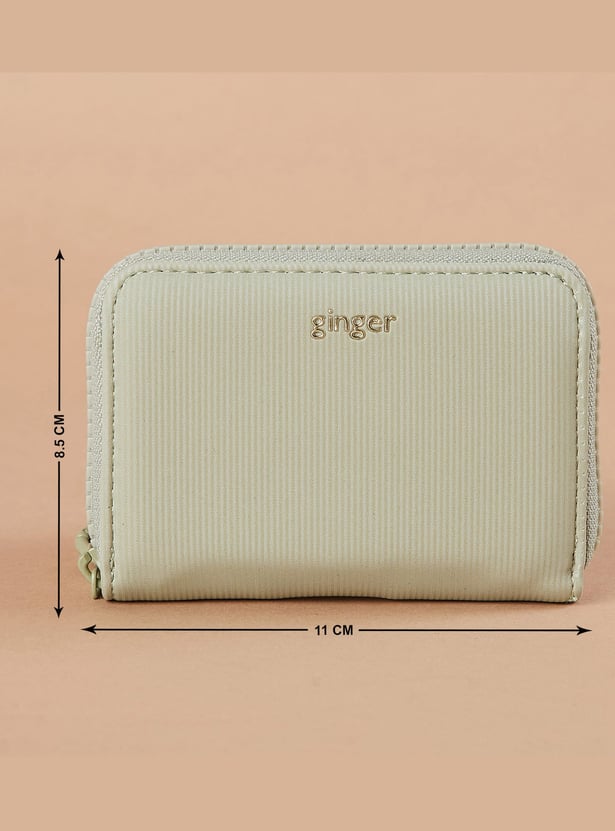 GINGER Striped Zip-Around Wallet
