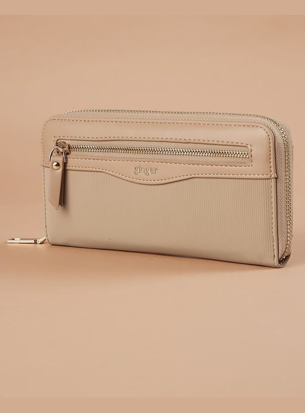 GINGER Textured Zip-Around Wallet