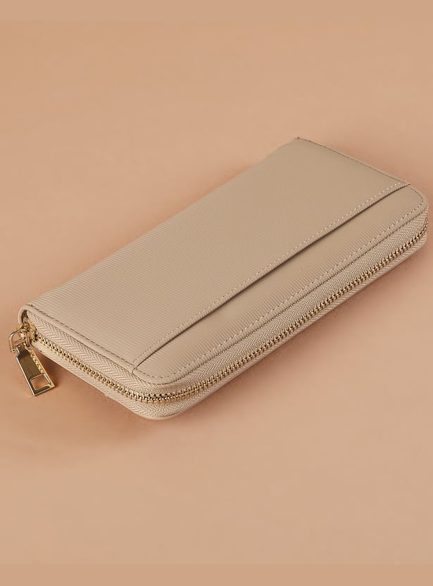 GINGER Textured Zip-Around Wallet