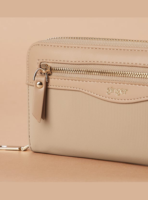 GINGER Textured Zip-Around Wallet