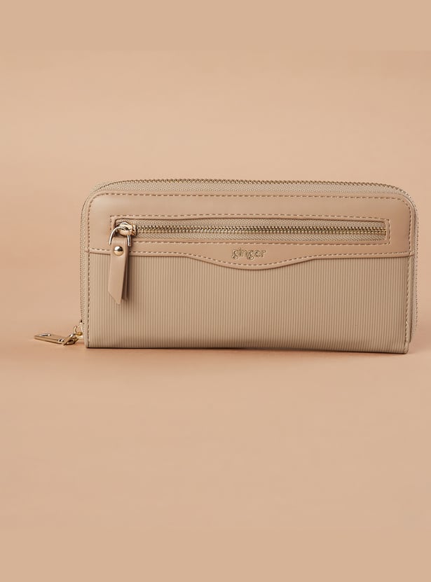 GINGER Textured Zip-Around Wallet