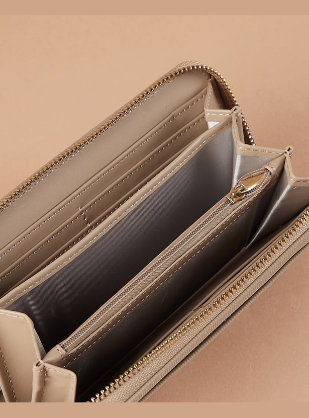 GINGER Textured Zip-Around Wallet