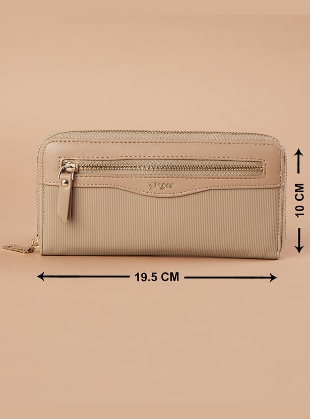GINGER Textured Zip-Around Wallet