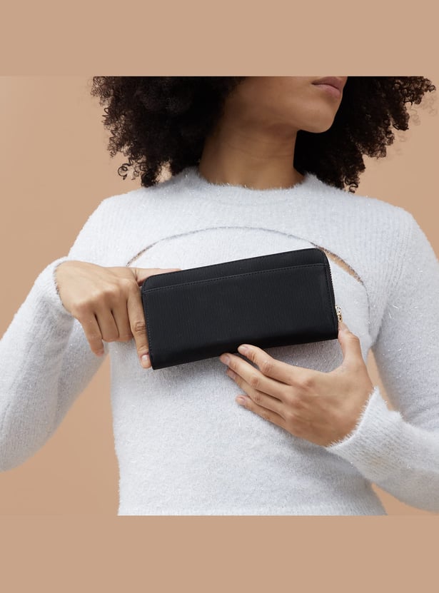GINGER Textured Zip-Around Wallet