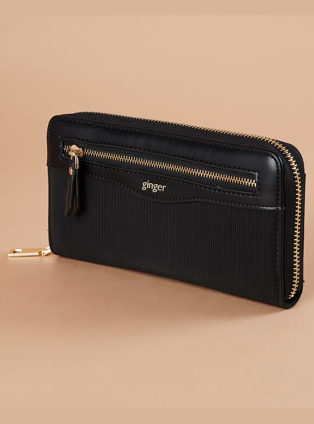 GINGER Textured Zip-Around Wallet