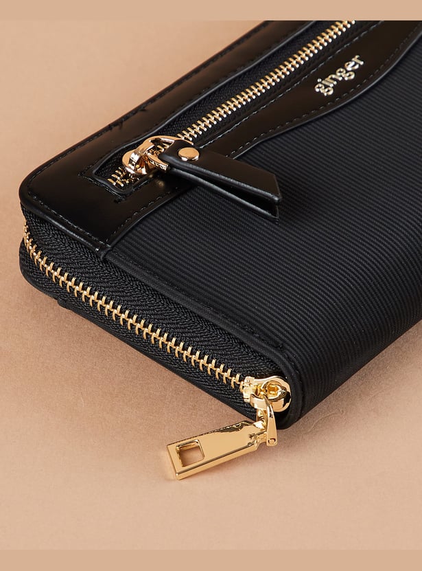 Buy GINGER Textured Zip-Around Wallet from Ginger at just INR 1099.0