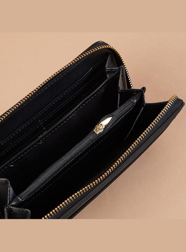 GINGER Textured Zip-Around Wallet