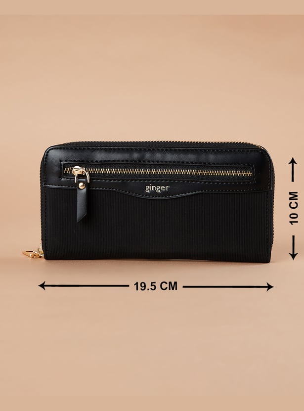 GINGER Textured Zip-Around Wallet