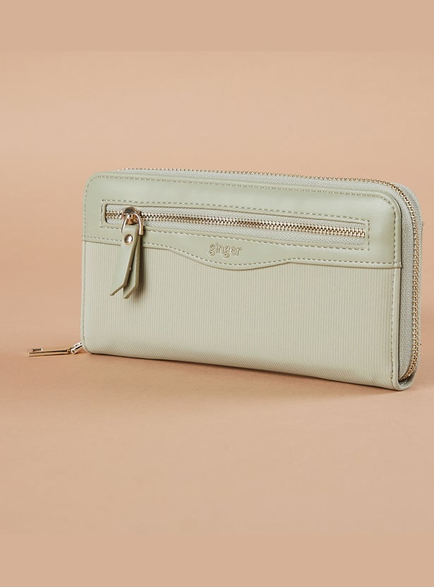 GINGER Textured Zip-Around Wallet