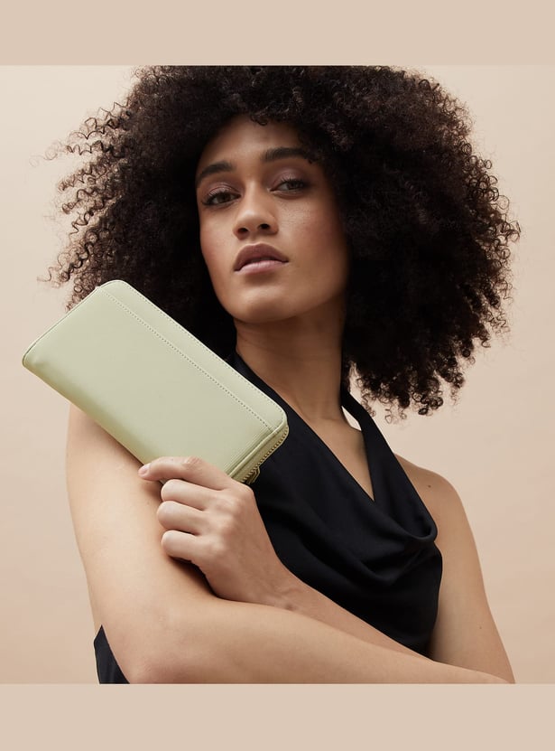 GINGER Textured Zip-Around Wallet