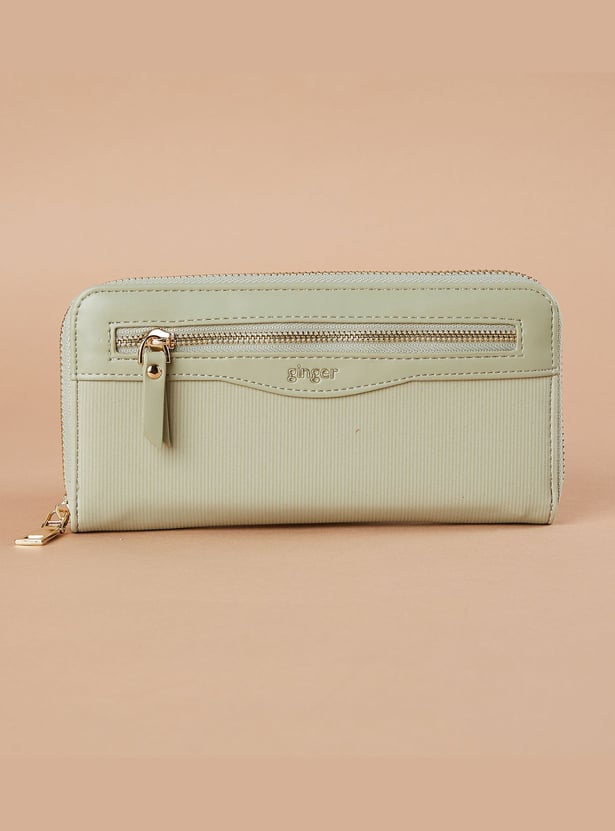 Buy GINGER Textured Zip-Around Wallet from Ginger at just INR 1099.0