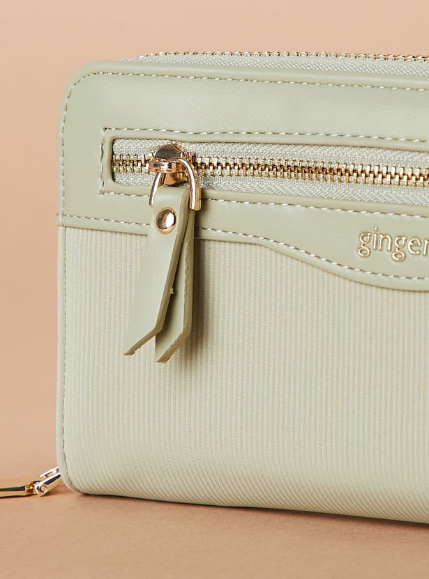 GINGER Textured Zip-Around Wallet
