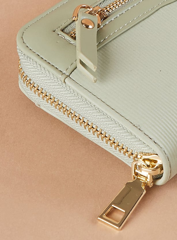GINGER Textured Zip-Around Wallet