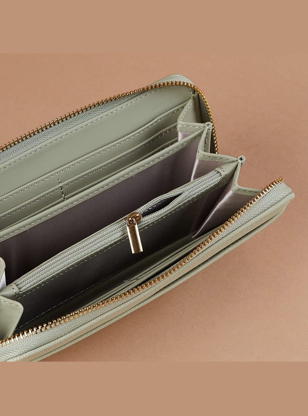 GINGER Textured Zip-Around Wallet