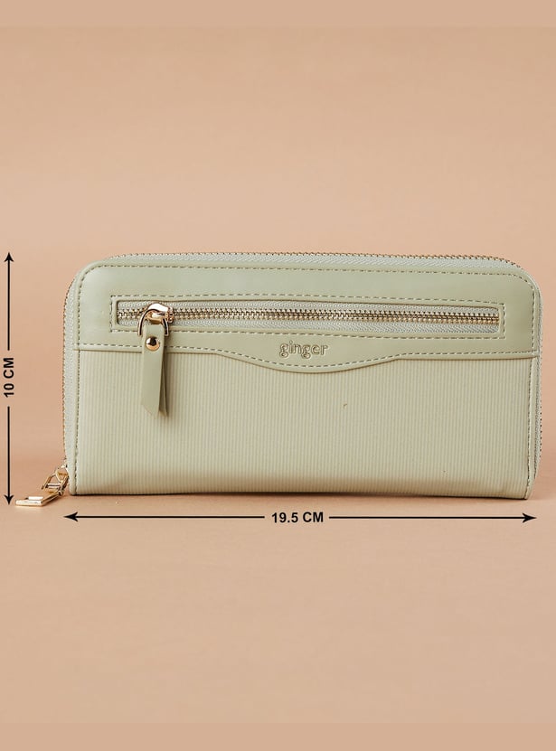 GINGER Textured Zip-Around Wallet