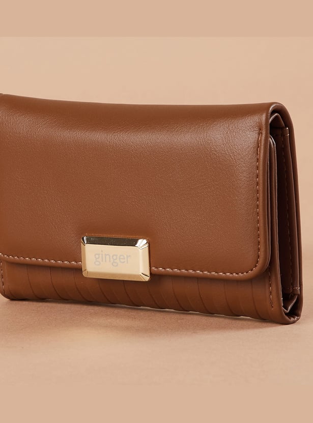 GINGER Textured Tri-Fold Wallet