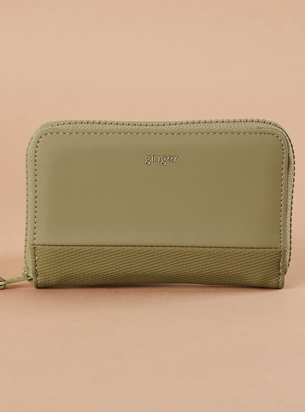 GINGER Textured Zip-Around Wallet