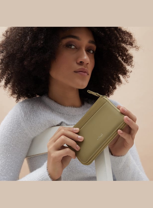 GINGER Textured Zip-Around Wallet