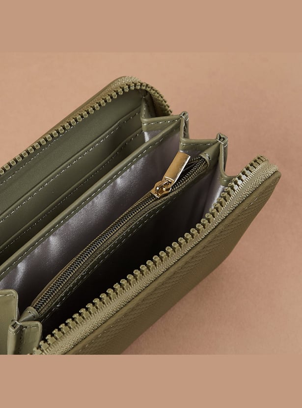 GINGER Textured Zip-Around Wallet