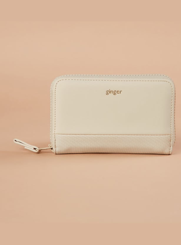 GINGER Textured Zip-Around Wallet