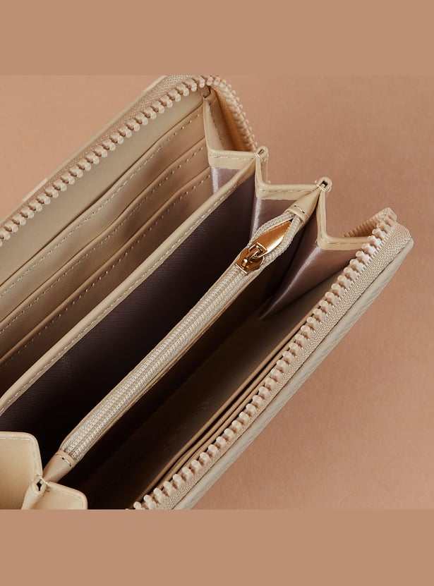 GINGER Textured Zip-Around Wallet