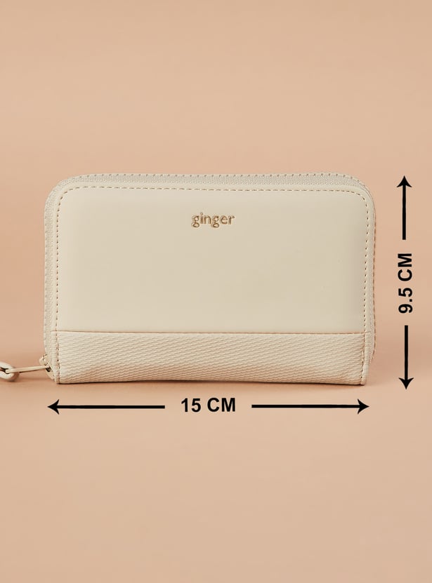 GINGER Textured Zip-Around Wallet