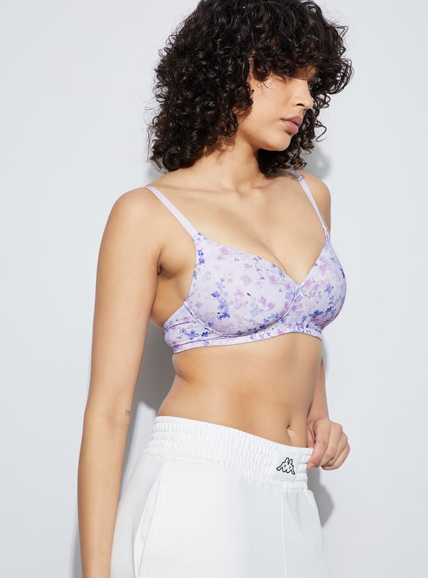 GINGER Floral Print Padded Non-Wired T-shirt Bra