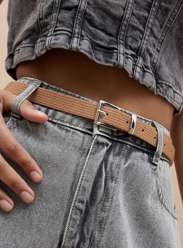 GINGER Textured Tang Buckle Belt