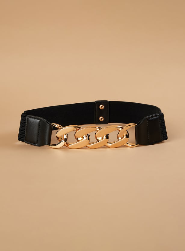GINGER Metal Accent Push-Button Belt