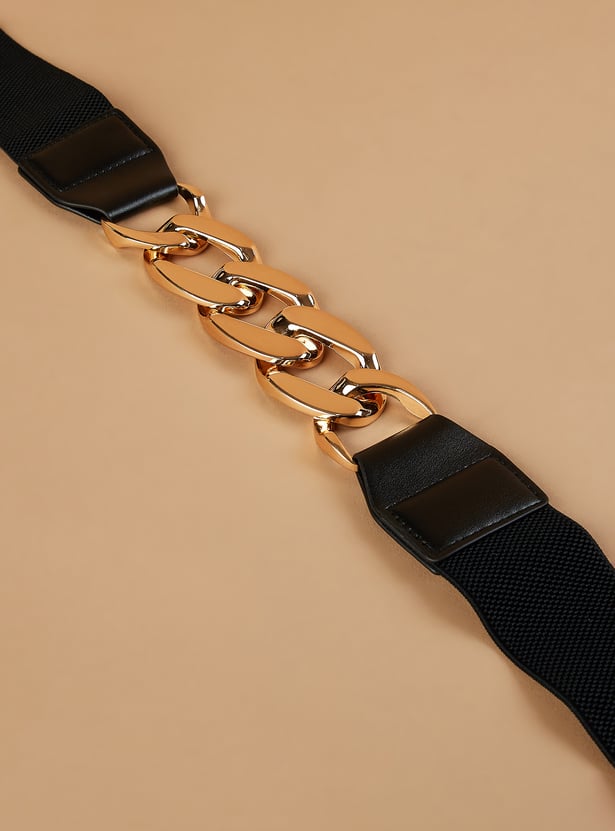 GINGER Metal Accent Push-Button Belt