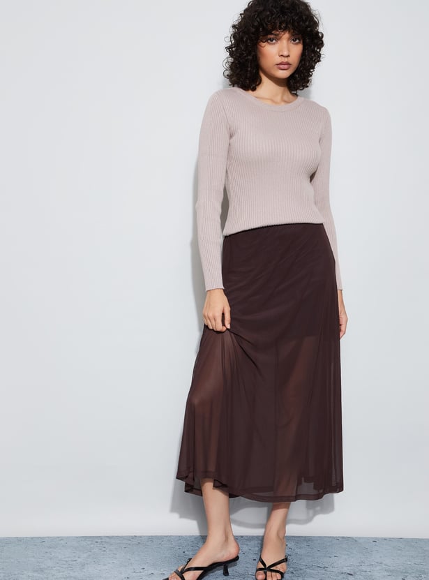 GINGER Ribbed Full Sleeves Top