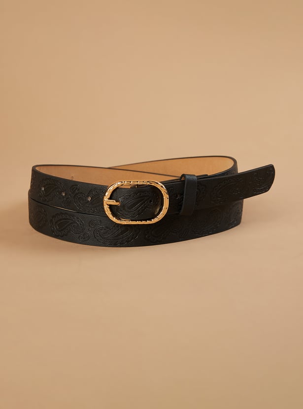 GINGER Paisley Print Tang Buckle Belt