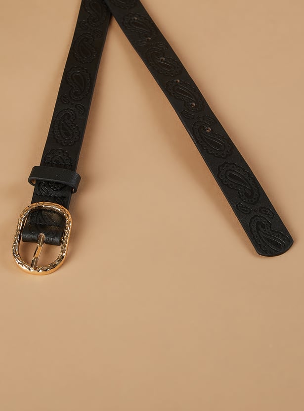 GINGER Paisley Print Tang Buckle Belt