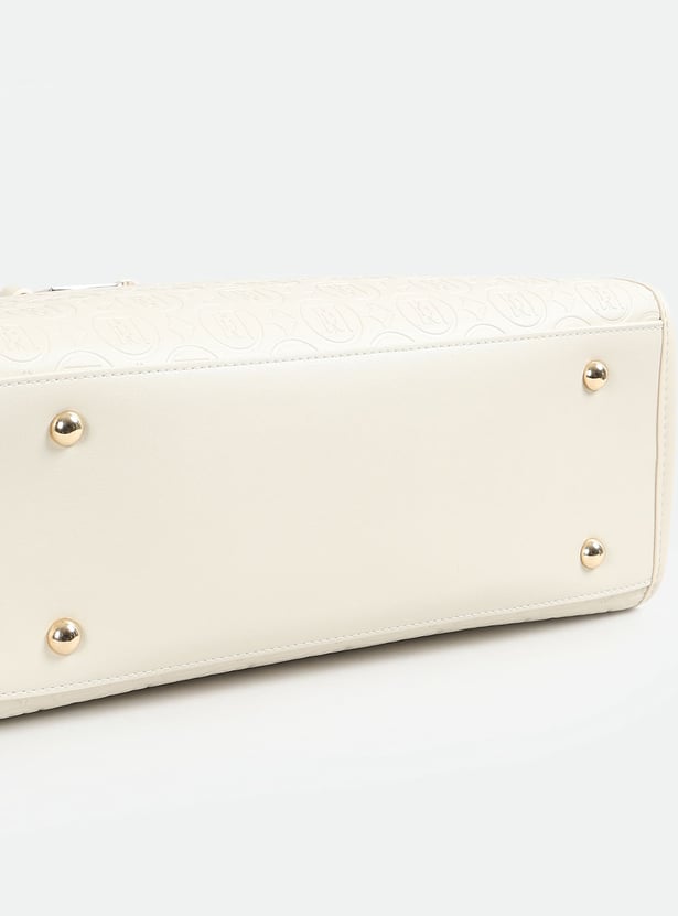 ELLE Embossed Monogram Shoulder Bag