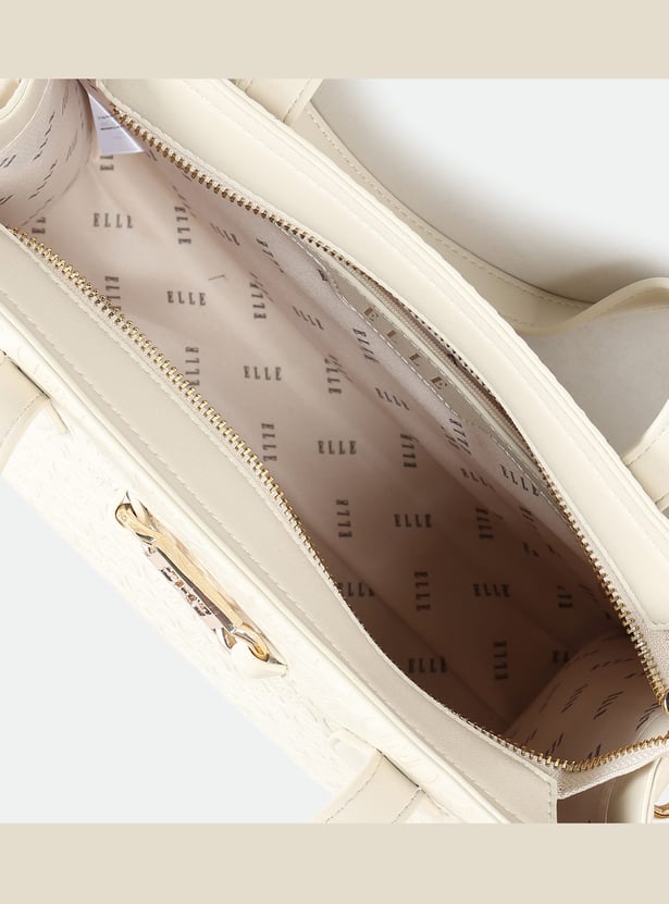 ELLE Embossed Monogram Shoulder Bag