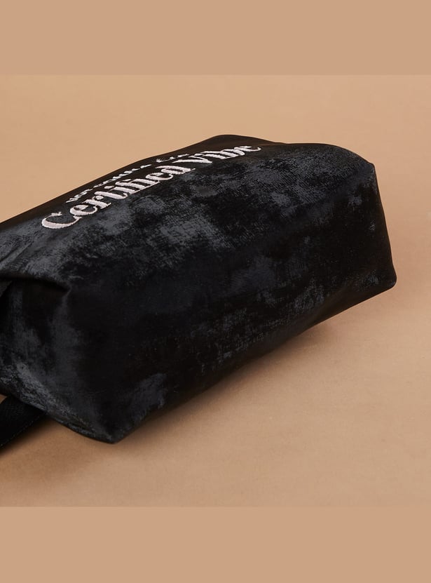 GINGER Slogan Embroidered Vanity Pouch