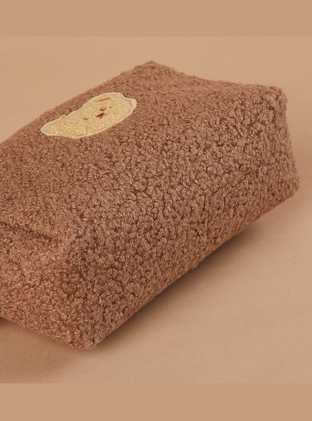 GINGER Bear Appliqued Teddy Vanity Pouch
