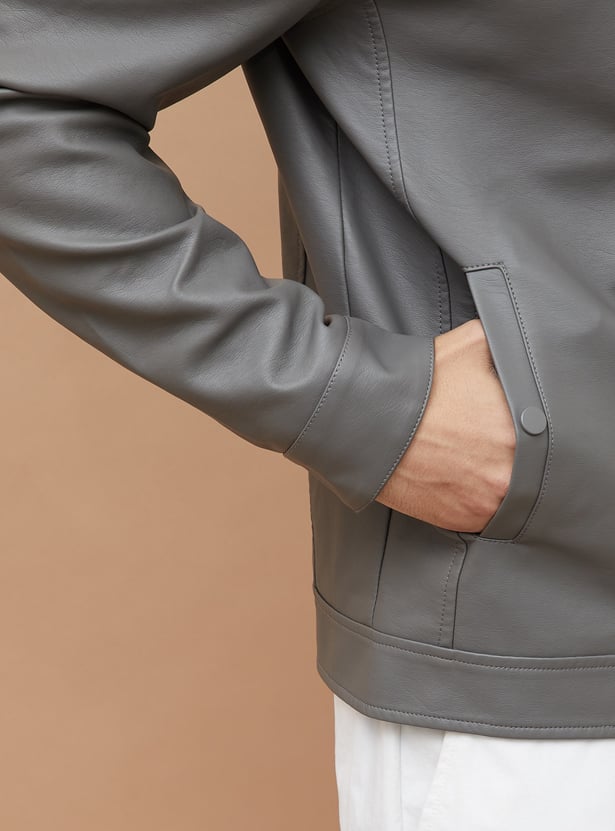 FORCA Faux Leather Hooded Jacket