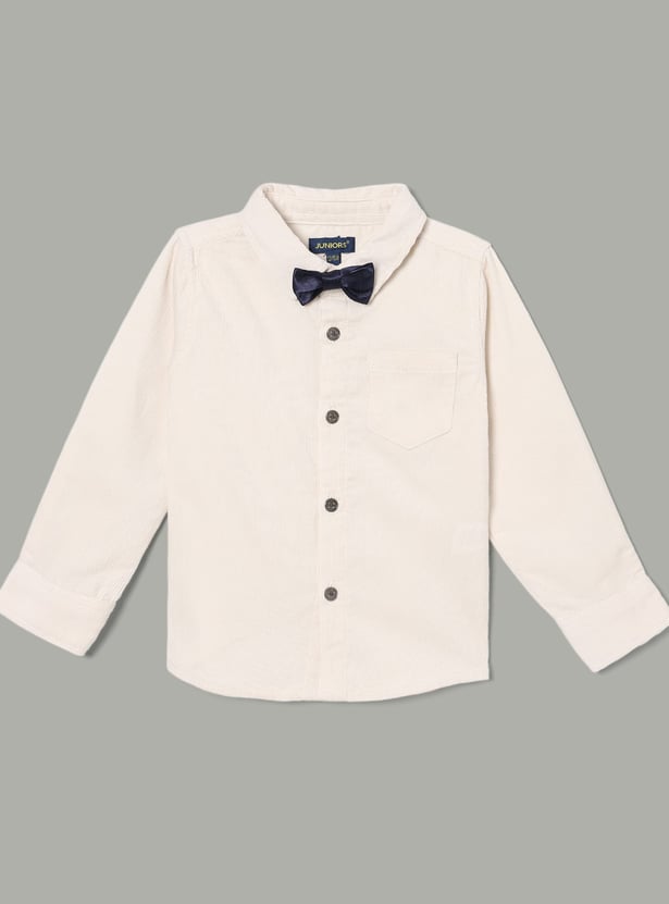 JUNIORS Boys Corduroy Shirt with Bow