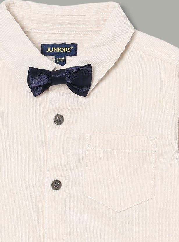 JUNIORS Boys Corduroy Shirt with Bow