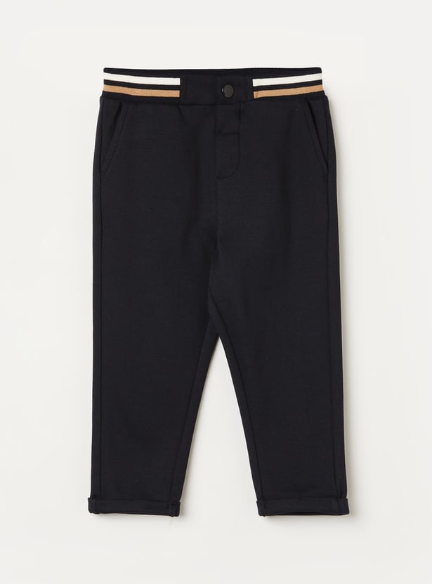 JUNIORS Boys Solid Elasticated Trousers