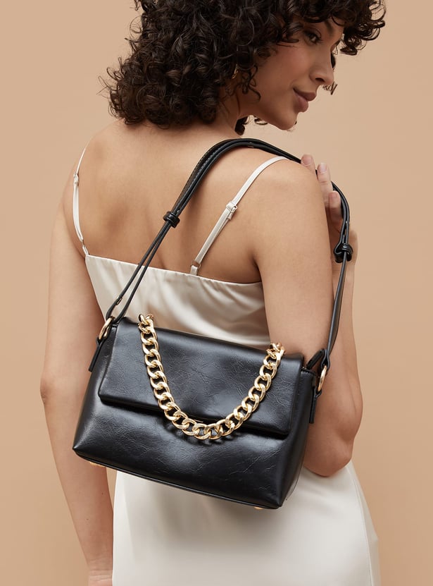 GINGER Houndstooth Textured Sling Bag