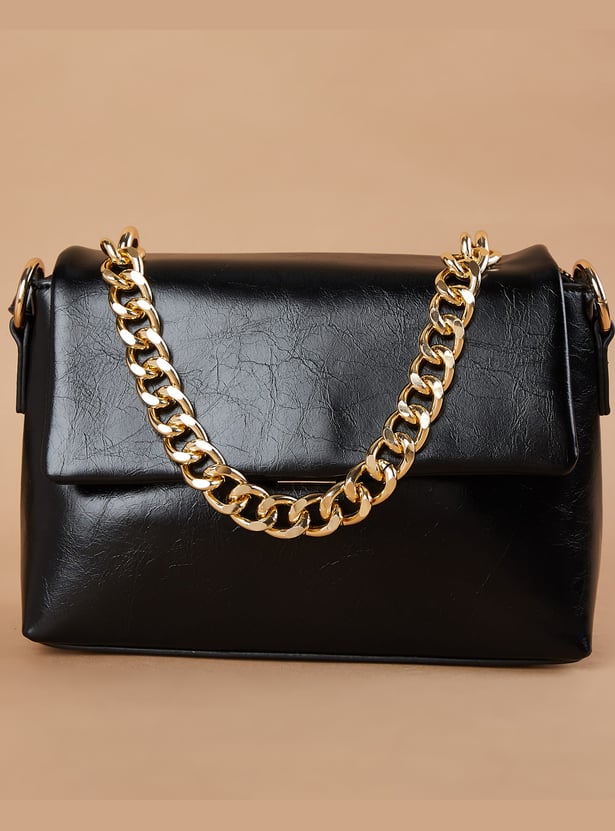 GINGER Houndstooth Textured Sling Bag